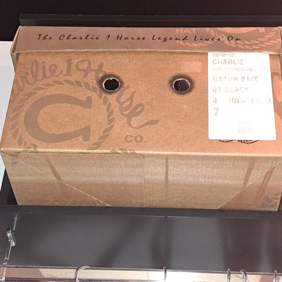 Western Cowgirl Core Hat - Charlie 1 Horse - 'Gator Bait' - sz 7 - Black Cowboy - Picture 11 of 11